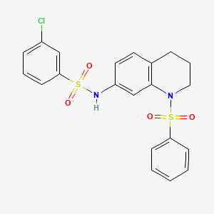 3-chloro-N-(1-(phenylsulfonyl)-1,2,3,4-tetrahydroquinolin-7-yl)benzenesulfonamide