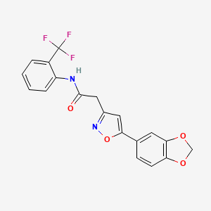 2-(5-(benzo[d][1,3]dioxol-5-yl)isoxazol-3-yl)-N-(2-(trifluoromethyl)phenyl)acetamide