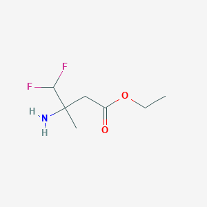 molecular formula C7H13F2NO2 B2926565 ethyl3-amino-4,4-difluoro-3-methylbutanoate CAS No. 2161653-52-5