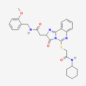 2-(5-{[2-(cyclohexylamino)-2-oxoethyl]thio}-3-oxo-2,3-dihydroimidazo[1,2-c]quinazolin-2-yl)-N-(2-methoxybenzyl)acetamide