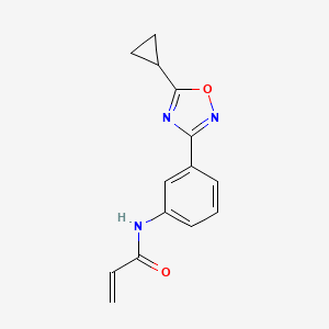 molecular formula C14H13N3O2 B2926604 N-[3-(5-Cyclopropyl-1,2,4-oxadiazol-3-yl)phenyl]prop-2-enamide CAS No. 2188733-93-7