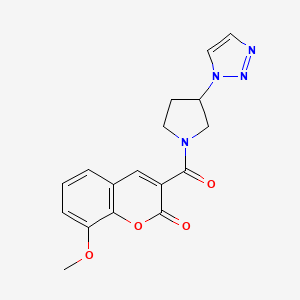 3-(3-(1H-1,2,3-triazol-1-yl)pyrrolidine-1-carbonyl)-8-methoxy-2H-chromen-2-one