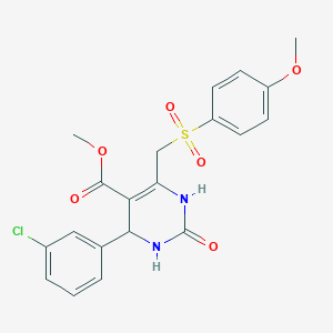 molecular formula C20H19ClN2O6S B2926616 methyl 4-(3-chlorophenyl)-6-[(4-methoxybenzenesulfonyl)methyl]-2-oxo-1,2,3,4-tetrahydropyrimidine-5-carboxylate CAS No. 899725-69-0