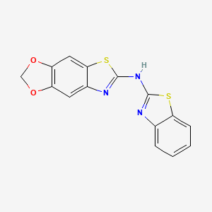 molecular formula C15H9N3O2S2 B2926620 N-(1,3-benzothiazol-2-yl)-4,6-dioxa-10-thia-12-azatricyclo[7.3.0.0^{3,7}]dodeca-1(9),2,7,11-tetraen-11-amine CAS No. 862976-59-8