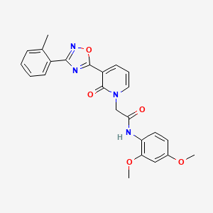 molecular formula C24H22N4O5 B2926628 N-(2,4-dimethoxyphenyl)-2-{3-[3-(2-methylphenyl)-1,2,4-oxadiazol-5-yl]-2-oxo-1,2-dihydropyridin-1-yl}acetamide CAS No. 1251612-18-6