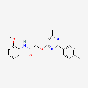 molecular formula C21H21N3O3 B2926641 N-(2-methoxyphenyl)-2-{[6-methyl-2-(4-methylphenyl)pyrimidin-4-yl]oxy}acetamide CAS No. 1031977-84-0