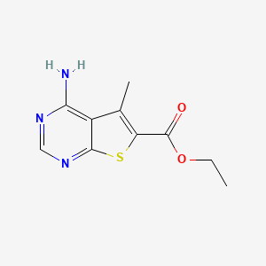 molecular formula C10H11N3O2S B2926701 Ethyl 4-amino-5-methylthieno[2,3-d]pyrimidine-6-carboxylate CAS No. 60598-74-5