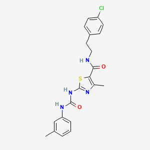 molecular formula C21H21ClN4O2S B2926714 N-(4-chlorophenethyl)-4-methyl-2-(3-(m-tolyl)ureido)thiazole-5-carboxamide CAS No. 941886-37-9