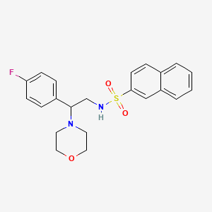 molecular formula C22H23FN2O3S B2926735 N-(2-(4-fluorophenyl)-2-morpholinoethyl)naphthalene-2-sulfonamide CAS No. 941960-21-0