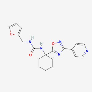 molecular formula C19H21N5O3 B2926740 1-(Furan-2-ylmethyl)-3-(1-(3-(pyridin-4-yl)-1,2,4-oxadiazol-5-yl)cyclohexyl)urea CAS No. 1396865-01-2