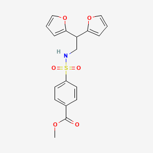 molecular formula C18H17NO6S B2926748 Methyl 4-{[2,2-bis(furan-2-yl)ethyl]sulfamoyl}benzoate CAS No. 2309592-40-1