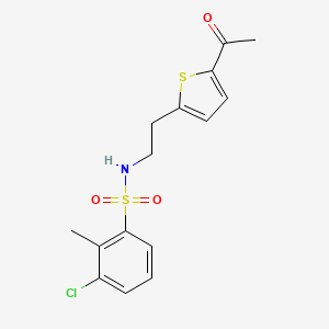 molecular formula C15H16ClNO3S2 B2926751 N-(2-(5-acetylthiophen-2-yl)ethyl)-3-chloro-2-methylbenzenesulfonamide CAS No. 2034596-61-5