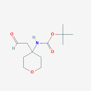 molecular formula C12H21NO4 B2926768 tert-butyl N-[4-(2-oxoethyl)oxan-4-yl]carbamate CAS No. 1353857-80-3