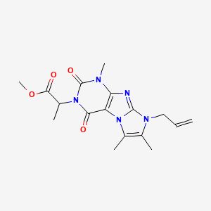 molecular formula C17H21N5O4 B2926799 methyl 2-[1,6,7-trimethyl-2,4-dioxo-8-(prop-2-en-1-yl)-1H,2H,3H,4H,8H-imidazo[1,2-g]purin-3-yl]propanoate CAS No. 878720-68-4