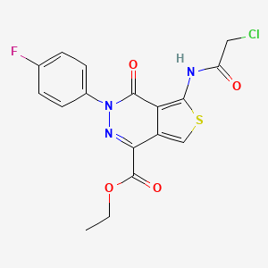 molecular formula C17H13ClFN3O4S B2926806 ethyl 5-(2-chloroacetamido)-3-(4-fluorophenyl)-4-oxo-3H,4H-thieno[3,4-d]pyridazine-1-carboxylate CAS No. 851949-00-3