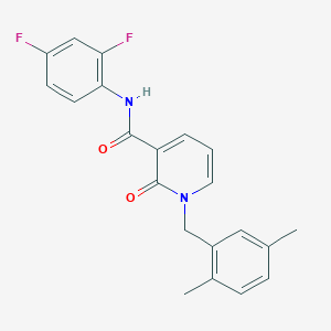 molecular formula C21H18F2N2O2 B2926817 N-(2,4-difluorophenyl)-1-[(2,5-dimethylphenyl)methyl]-2-oxo-1,2-dihydropyridine-3-carboxamide CAS No. 946220-58-2