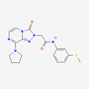 molecular formula C18H20N6O2S B2926820 N-(3-(methylthio)phenyl)-2-(3-oxo-8-(pyrrolidin-1-yl)-[1,2,4]triazolo[4,3-a]pyrazin-2(3H)-yl)acetamide CAS No. 1251654-28-0