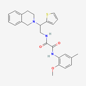 molecular formula C25H27N3O3S B2926824 N-(2-methoxy-5-methylphenyl)-N'-[2-(1,2,3,4-tetrahydroisoquinolin-2-yl)-2-(thiophen-2-yl)ethyl]ethanediamide CAS No. 898452-77-2