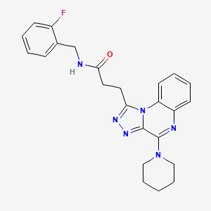molecular formula C24H25FN6O B2926865 N-[(2-fluorophenyl)methyl]-3-[4-(piperidin-1-yl)-[1,2,4]triazolo[4,3-a]quinoxalin-1-yl]propanamide CAS No. 1189937-41-4