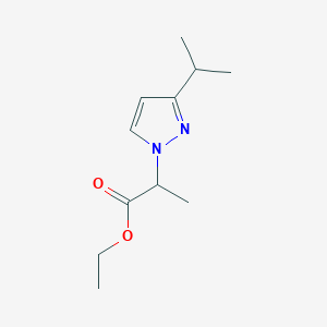 molecular formula C11H18N2O2 B2926877 ethyl 2-(3-isopropyl-1H-pyrazol-1-yl)propanoate CAS No. 2110745-17-8