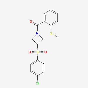 (3-((4-Chlorophenyl)sulfonyl)azetidin-1-yl)(2-(methylthio)phenyl)methanone