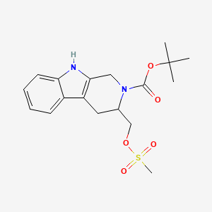 molecular formula C18H24N2O5S B2926922 Tert-butyl 3-(methylsulfonyloxymethyl)-1,3,4,9-tetrahydropyrido[3,4-b]indole-2-carboxylate CAS No. 2109179-68-0