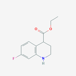 molecular formula C12H14FNO2 B2926923 Ethyl 7-fluoro-1,2,3,4-tetrahydroquinoline-4-carboxylate CAS No. 2248295-89-6