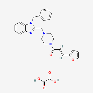 (E)-1-(4-((1-benzyl-1H-benzo[d]imidazol-2-yl)methyl)piperazin-1-yl)-3-(furan-2-yl)prop-2-en-1-one oxalate