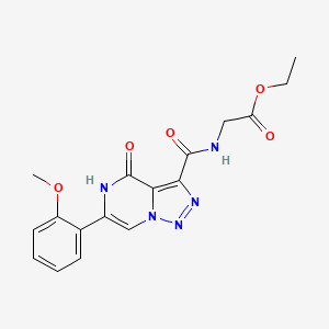 Ethyl 2-(6-(2-methoxyphenyl)-4-oxo-4,5-dihydro-[1,2,3]triazolo[1,5-a]pyrazine-3-carboxamido)acetate