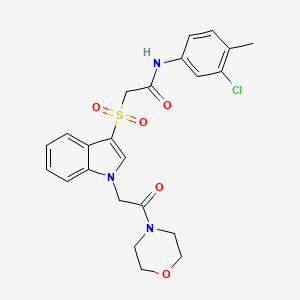N-(3-chloro-4-methylphenyl)-2-((1-(2-morpholino-2-oxoethyl)-1H-indol-3-yl)sulfonyl)acetamide