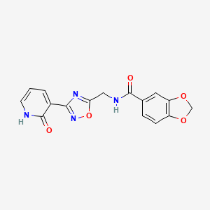 N-((3-(2-oxo-1,2-dihydropyridin-3-yl)-1,2,4-oxadiazol-5-yl)methyl)benzo[d][1,3]dioxole-5-carboxamide