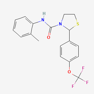N-(o-tolyl)-2-(4-(trifluoromethoxy)phenyl)thiazolidine-3-carboxamide