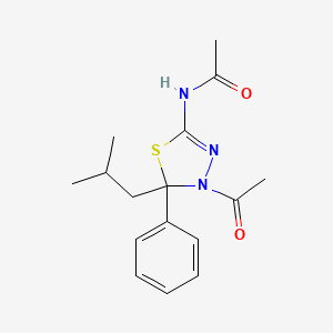 N-[4-acetyl-5-(2-methylpropyl)-5-phenyl-4,5-dihydro-1,3,4-thiadiazol-2-yl]acetamide