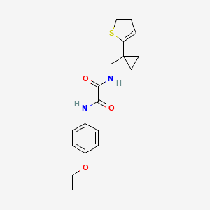 molecular formula C18H20N2O3S B2926972 N'-(4-ethoxyphenyl)-N-{[1-(thiophen-2-yl)cyclopropyl]methyl}ethanediamide CAS No. 1203385-30-1
