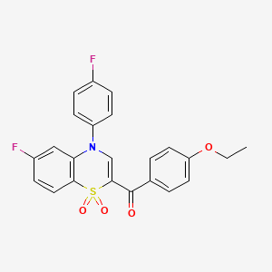 (4-ethoxyphenyl)[6-fluoro-4-(4-fluorophenyl)-1,1-dioxido-4H-1,4-benzothiazin-2-yl]methanone