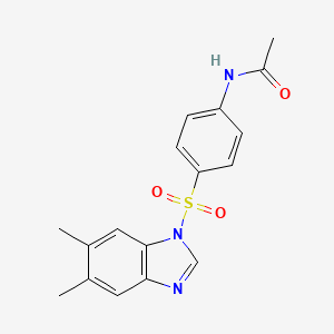 molecular formula C17H17N3O3S B2926996 N-[4-(5,6-dimethylbenzimidazol-1-yl)sulfonylphenyl]acetamide CAS No. 325812-65-5