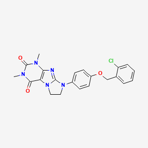 8-{4-[(2-Chlorophenyl)methoxy]phenyl}-1,3-dimethyl-1,3,5-trihydroimidazolidino [1,2-h]purine-2,4-dione