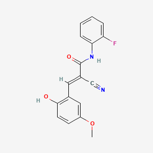 (2E)-2-cyano-N-(2-fluorophenyl)-3-(2-hydroxy-5-methoxyphenyl)prop-2-enamide