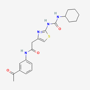 N-(3-acetylphenyl)-2-(2-(3-cyclohexylureido)thiazol-4-yl)acetamide