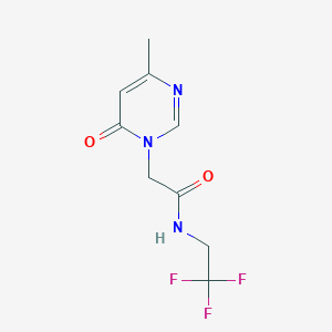 molecular formula C9H10F3N3O2 B2927009 2-(4-Methyl-6-oxopyrimidin-1-yl)-N-(2,2,2-trifluoroethyl)acetamide CAS No. 2325282-43-5