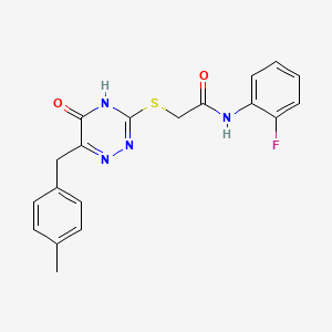 N-(2-fluorophenyl)-2-((6-(4-methylbenzyl)-5-oxo-4,5-dihydro-1,2,4-triazin-3-yl)thio)acetamide