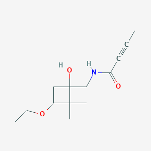 molecular formula C13H21NO3 B2927012 N-[(3-Ethoxy-1-hydroxy-2,2-dimethylcyclobutyl)methyl]but-2-ynamide CAS No. 2411193-01-4