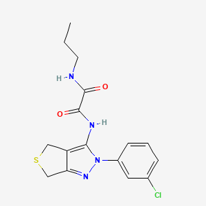 molecular formula C16H17ClN4O2S B2927034 N'-[2-(3-chlorophenyl)-2H,4H,6H-thieno[3,4-c]pyrazol-3-yl]-N-propylethanediamide CAS No. 899742-10-0