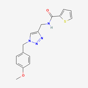 molecular formula C16H16N4O2S B2927055 N-({1-[(4-methoxyphenyl)methyl]-1H-1,2,3-triazol-4-yl}methyl)thiophene-2-carboxamide CAS No. 2379997-71-2