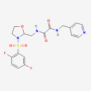 molecular formula C18H18F2N4O5S B2927072 N-{[3-(2,5-difluorobenzenesulfonyl)-1,3-oxazolidin-2-yl]methyl}-N'-[(pyridin-4-yl)methyl]ethanediamide CAS No. 868983-64-6