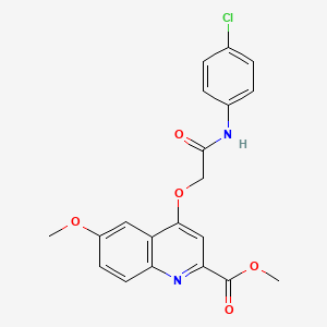 molecular formula C20H17ClN2O5 B2927088 Methyl 4-{[(4-chlorophenyl)carbamoyl]methoxy}-6-methoxyquinoline-2-carboxylate CAS No. 1359393-17-1