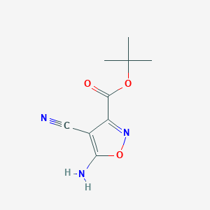 molecular formula C9H11N3O3 B2927093 Tert-butyl 5-amino-4-cyano-1,2-oxazole-3-carboxylate CAS No. 2248353-39-9