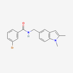 3-bromo-N-[(1,2-dimethylindol-5-yl)methyl]benzamide
