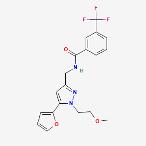 N-((5-(furan-2-yl)-1-(2-methoxyethyl)-1H-pyrazol-3-yl)methyl)-3-(trifluoromethyl)benzamide