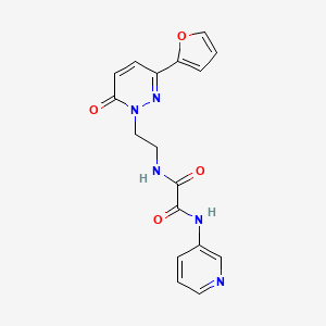 molecular formula C17H15N5O4 B2927125 N-{2-[3-(furan-2-yl)-6-oxo-1,6-dihydropyridazin-1-yl]ethyl}-N'-(pyridin-3-yl)ethanediamide CAS No. 1211018-72-2